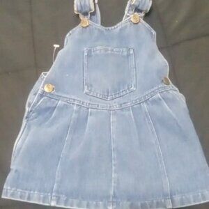 Vintage 80s-90s 100%cotton denim Overall dress toddlers size 3